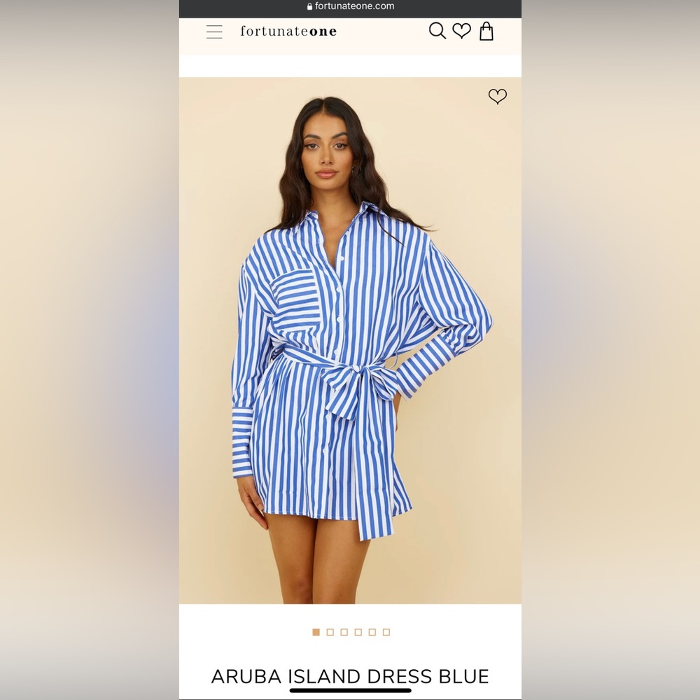 Aruba Island Dress Blue, L, Fortunate One